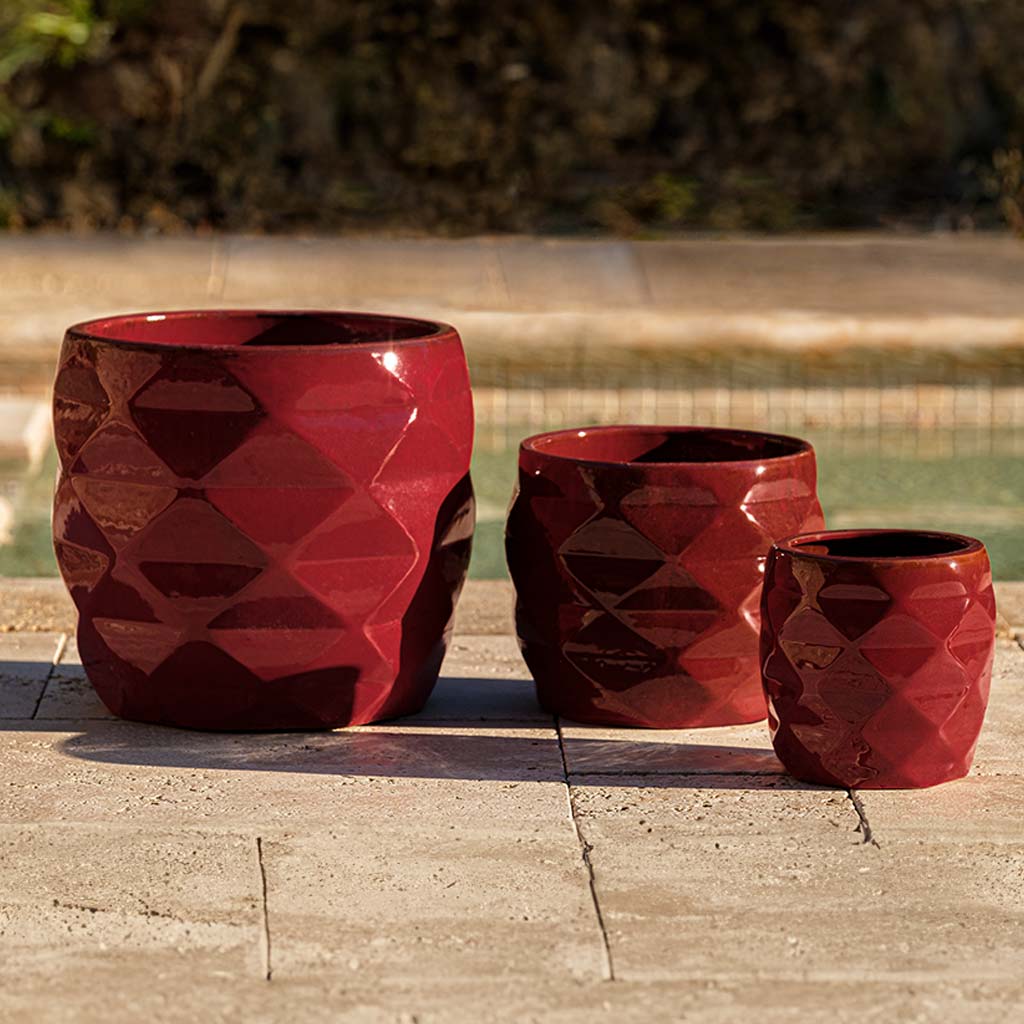 large red ceramic planter pots Origami Planter - Tropic Red