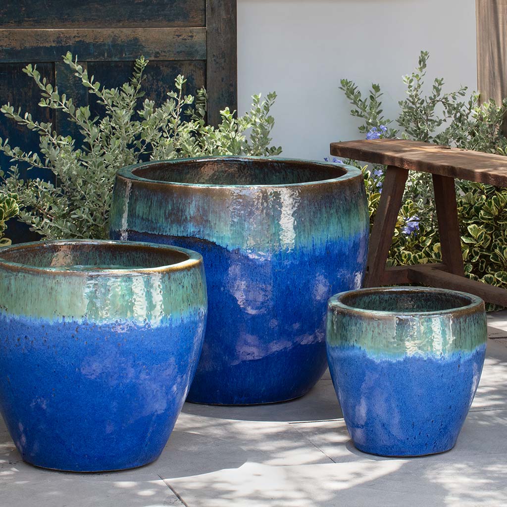 large aqua planter pots Riviere Planter - Running Aqua