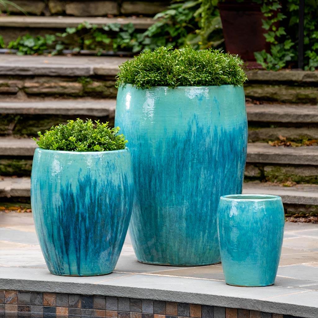 turquoise outdoor plant pots Trieste Planter