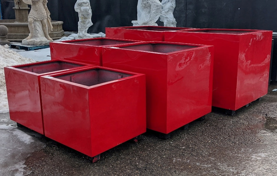 large red planter pot Campania Big Red Box Planters