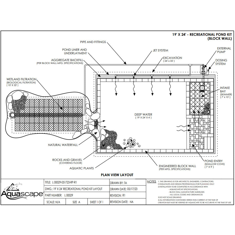 Photo of Aquascape Recreational Pond Kit 19x24  - Aquascape USA