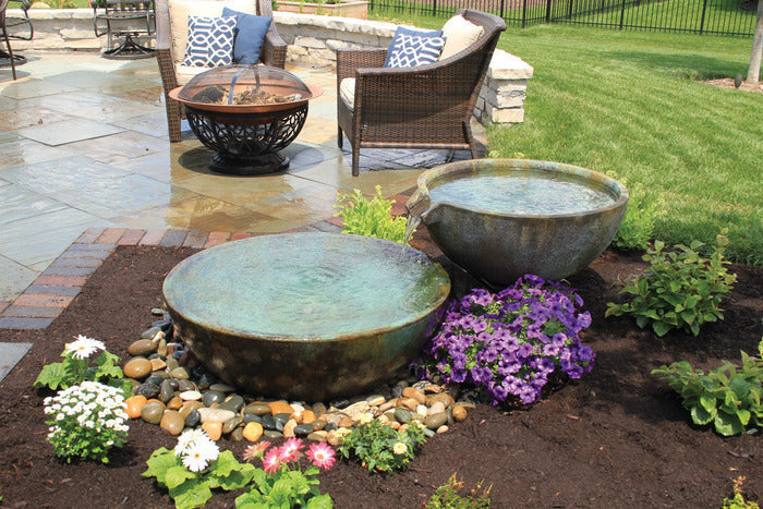 Photo of Aquascape Spillway Bowl and Basin Landscape Fountain Kit - Aquascape Canada