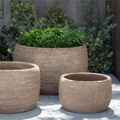 Denali Planter, Low - Brown Terra Cotta - S/3