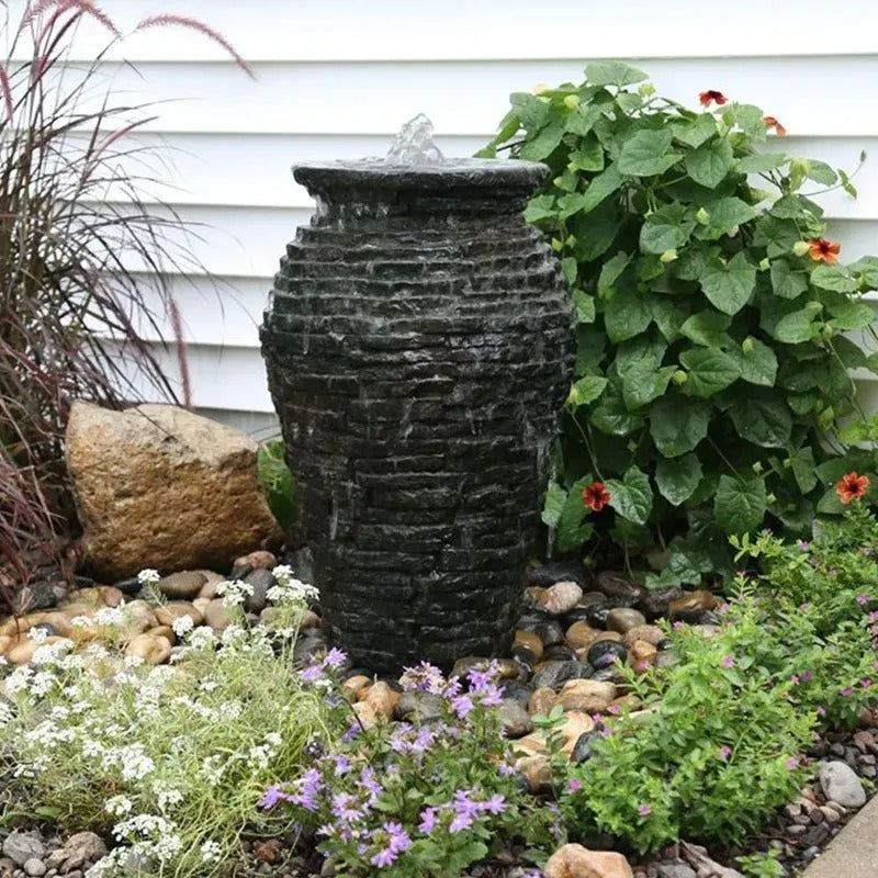 Aquascape extra small stacked slate urn 24" fountain kit