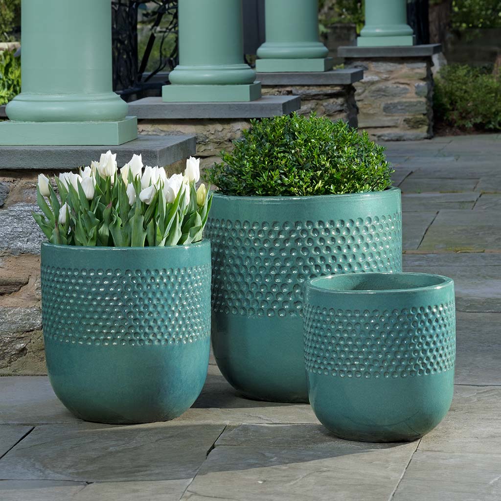 Campania Banded Coin Pot  Glacier Green