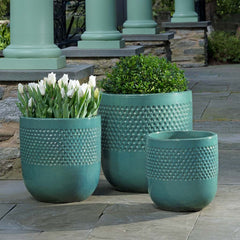 Campania Banded Coin Pot  Glacier Green
