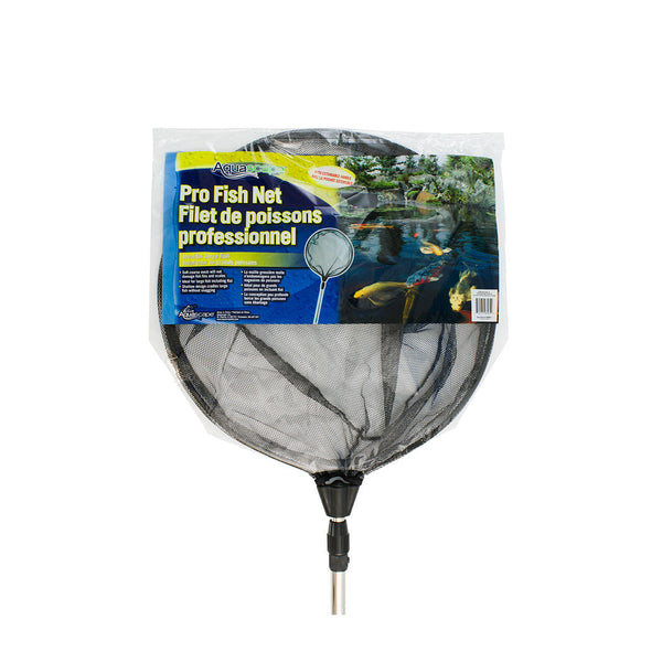 Aquascape Pro Fish Net Round with Black Soft Netting w/ Extendable Handle