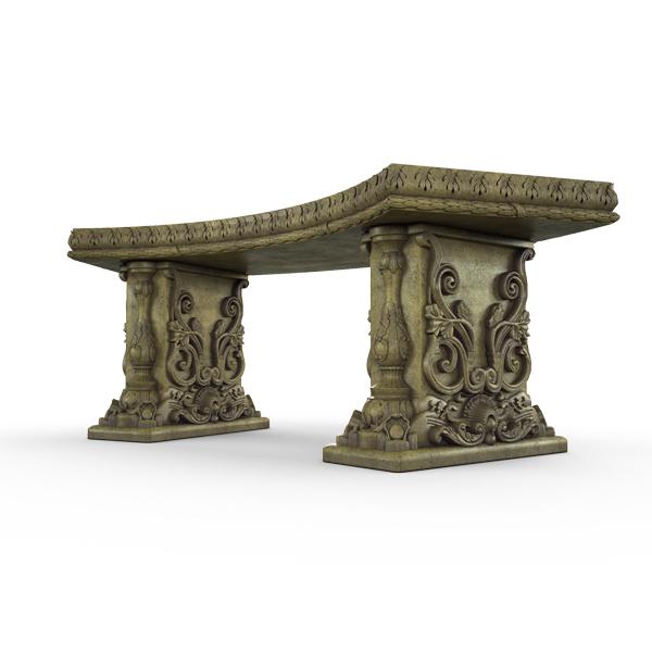 Gardenstone Allegra Bench Benches Gardenstone English Moss Curved 