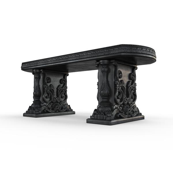 Gardenstone Allegra Bench Benches Gardenstone Etched Black Straight 