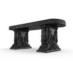 Gardenstone Allegra Bench Benches Gardenstone Etched Black Straight 