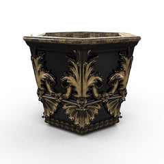 Gardenstone Capella Hexagonal Planters Gardenstone Golden Black 
