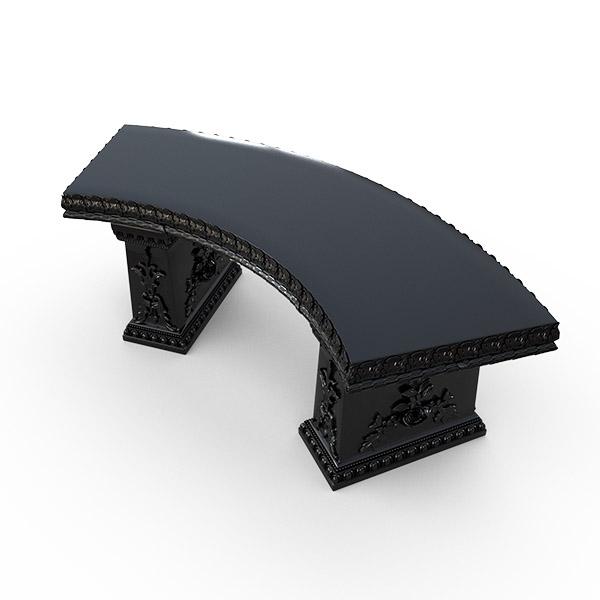Gardenstone Cotillion Bench Benches Gardenstone Black Curved 