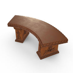Gardenstone Cotillion Bench Benches Gardenstone Corten Steel Curved 