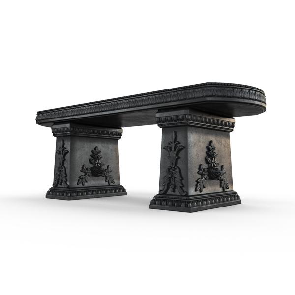 Gardenstone Cotillion Bench Benches Gardenstone Etched Black Straight 