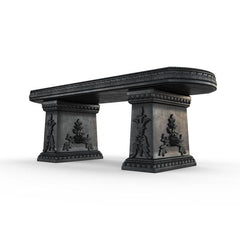 Gardenstone Cotillion Bench Benches Gardenstone Etched Black Straight 