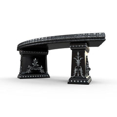 Gardenstone Cotillion Bench Benches Gardenstone Silver Black Curved 