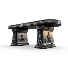 Gardenstone Cotillion Bench Benches Gardenstone Silver Black Straight 
