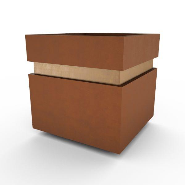 Gardenstone Cubic 12 Planters Gardenstone Corten Steel Gold 