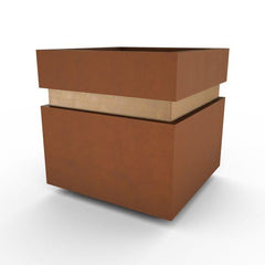Gardenstone Cubic 12 Planters Gardenstone Corten Steel Gold 