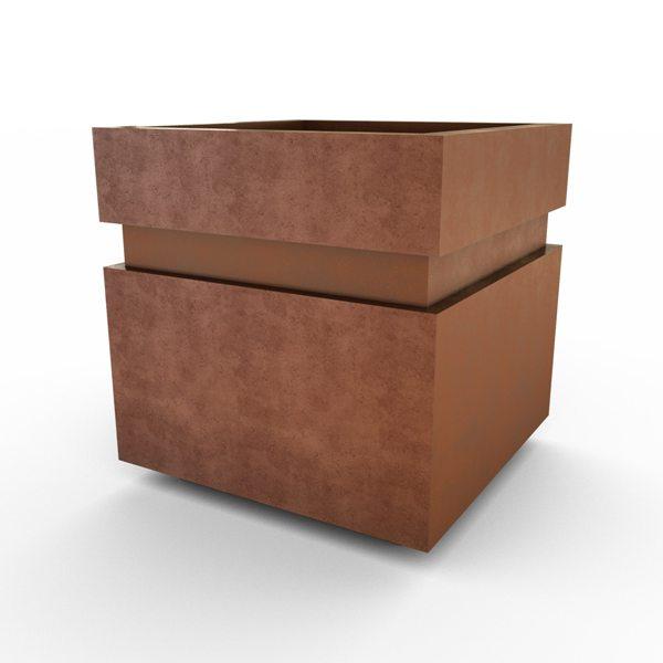 Gardenstone Cubic 12 Planters Gardenstone Corten Steel No Accent 