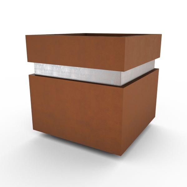 Gardenstone Cubic 12 Planters Gardenstone Corten Steel Silver 