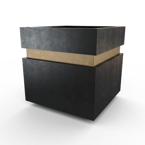 Gardenstone Cubic 12 Planters Gardenstone Etched Black Gold 