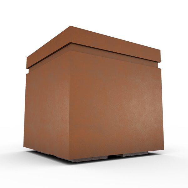 Gardenstone Cubic 24 Planters Gardenstone Corten Steel No Accent 