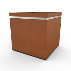 Gardenstone Cubic 36 Planters Gardenstone Corten Steel Silver 
