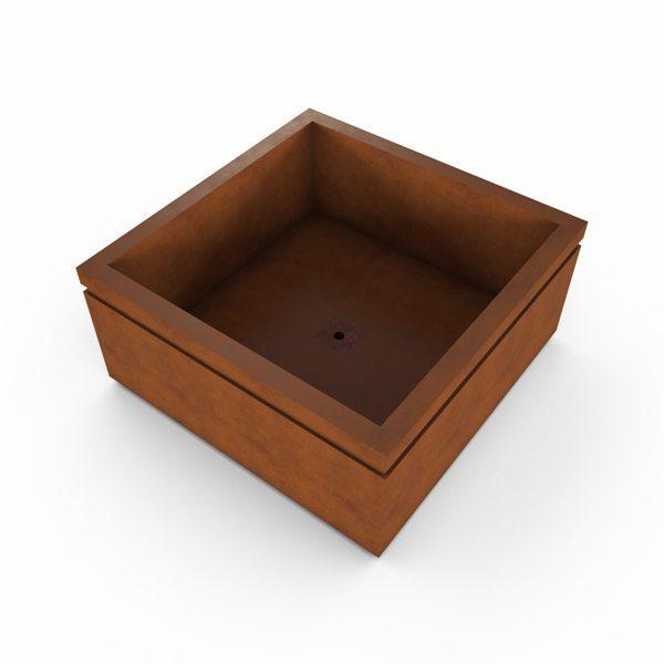 Gardenstone Cubic 52 Planters Gardenstone Corten Steel No Accent 