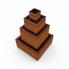 Gardenstone Cubic Fountain Water Fountains Gardenstone Corten Steel No Accent 