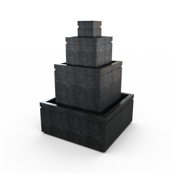 Gardenstone Cubic Fountain Water Fountains Gardenstone Etched Black No Accent 