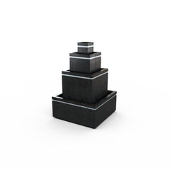 Gardenstone Cubic Fountain Water Fountains Gardenstone Etched Black Silver 