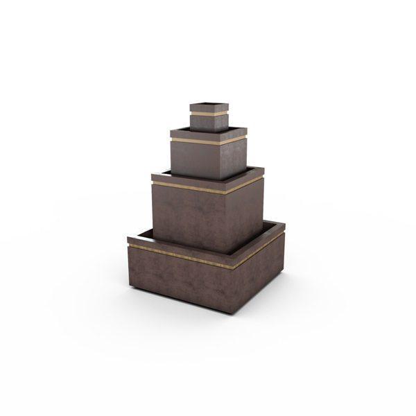 Gardenstone Cubic Fountain Water Fountains Gardenstone Sequoia Gold 