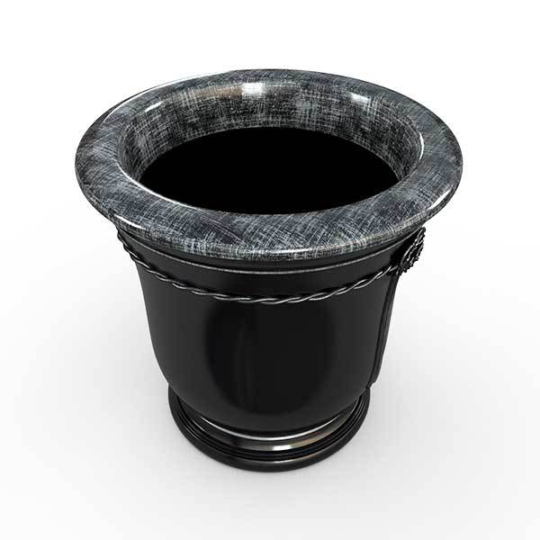 Gardenstone Elletra Planters Gardenstone Silver Black Small 