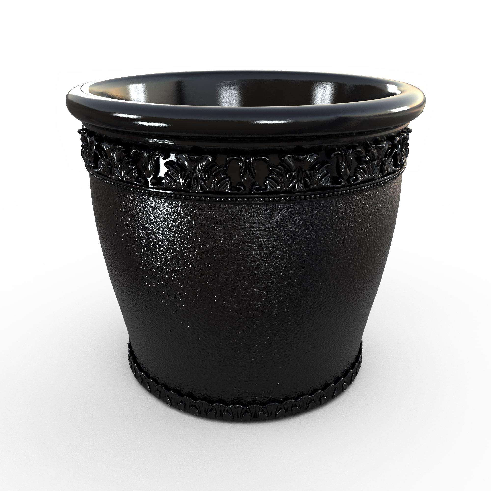 Gardenstone Elysian Round Planters Gardenstone Black Medium 