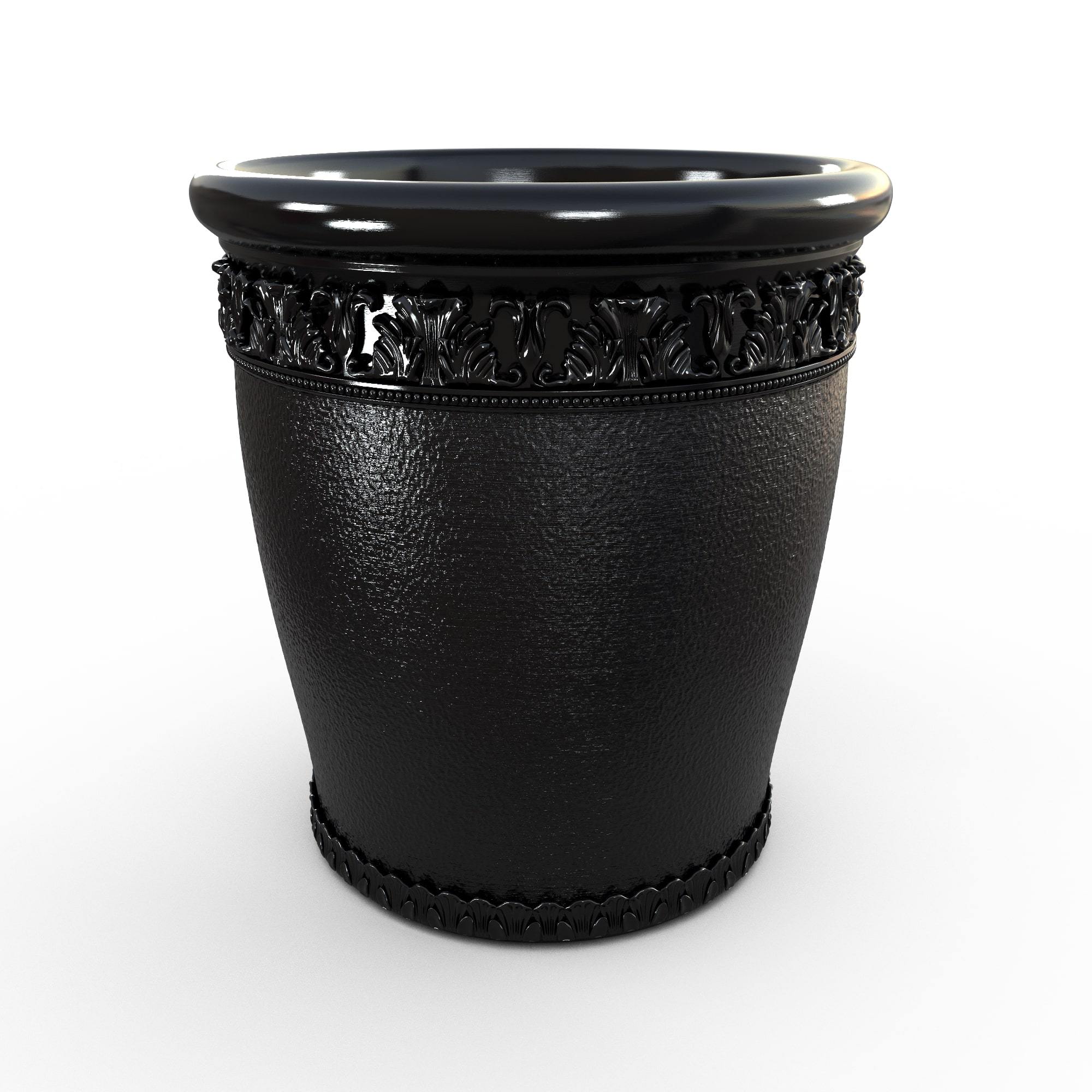 Gardenstone Elysian Round Planters Gardenstone Black Small 