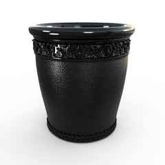 Gardenstone Elysian Round Planters Gardenstone Black Small 