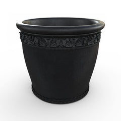 Gardenstone Elysian Round Planters Gardenstone Etched Black Medium 