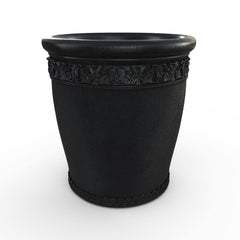 Gardenstone Elysian Round Planters Gardenstone Etched Black Small 