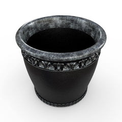Gardenstone Elysian Round Planters Gardenstone Silver Black Medium 