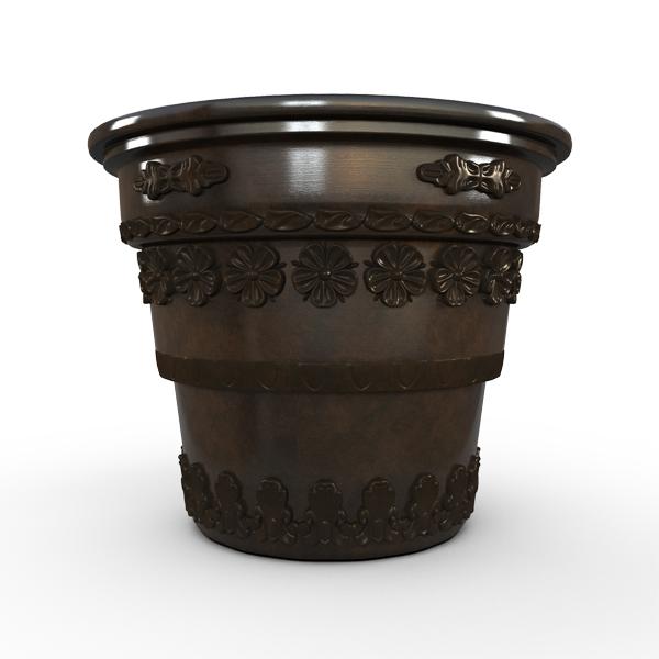 Gardenstone Floral Round Planters Gardenstone Bronze 