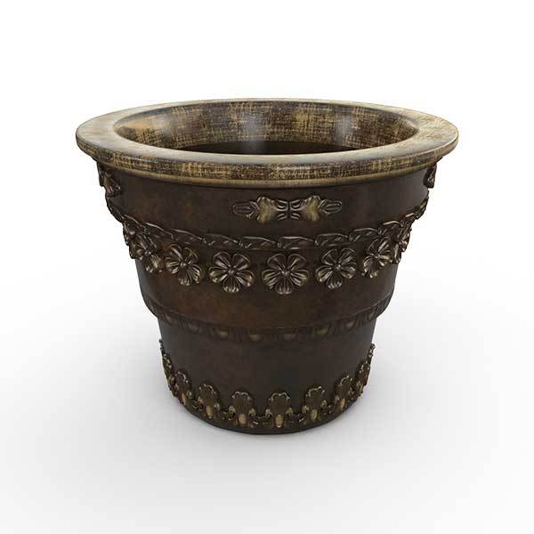 Gardenstone Floral Round Planters Gardenstone Golden Bronze 