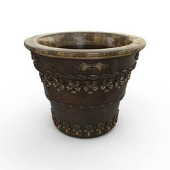 Gardenstone Floral Round Planters Gardenstone Golden Bronze 