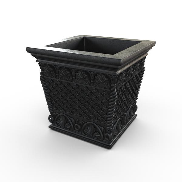 Gardenstone Floral Weave Box Planters Gardenstone Etched Black 
