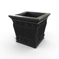 Gardenstone Floral Weave Box Planters Gardenstone Etched Black 