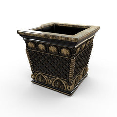 Gardenstone Floral Weave Box Planters Gardenstone Golden Black 