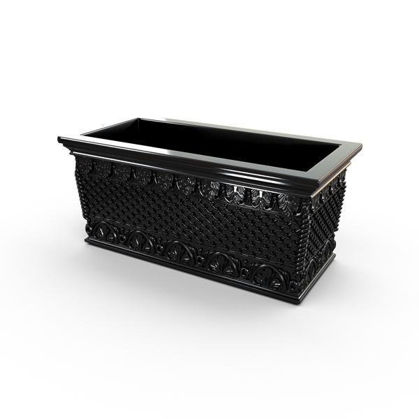 Gardenstone Floral Weave Trough Planters Gardenstone Black 