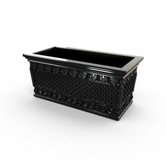 Gardenstone Floral Weave Trough Planters Gardenstone Black 