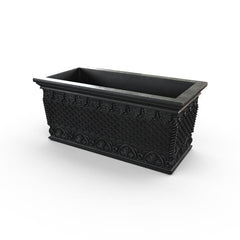Gardenstone Floral Weave Trough Planters Gardenstone Etched Black 