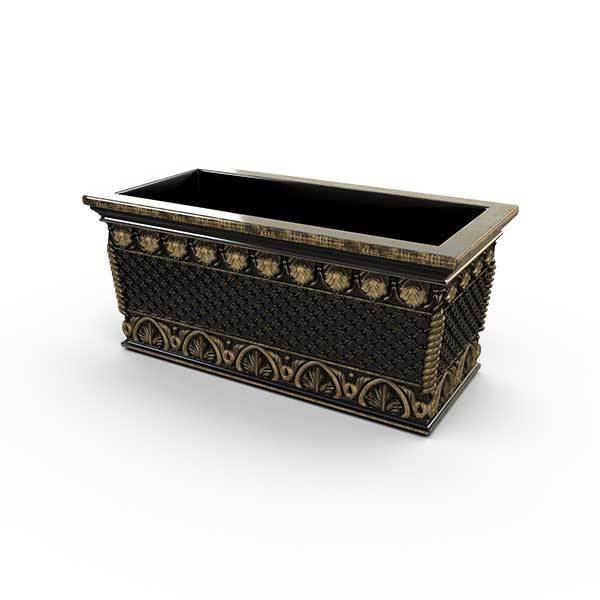 Gardenstone Floral Weave Trough Planters Gardenstone Golden Black 